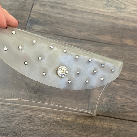 Elegant Clear Clutch with Rhinestone Accents